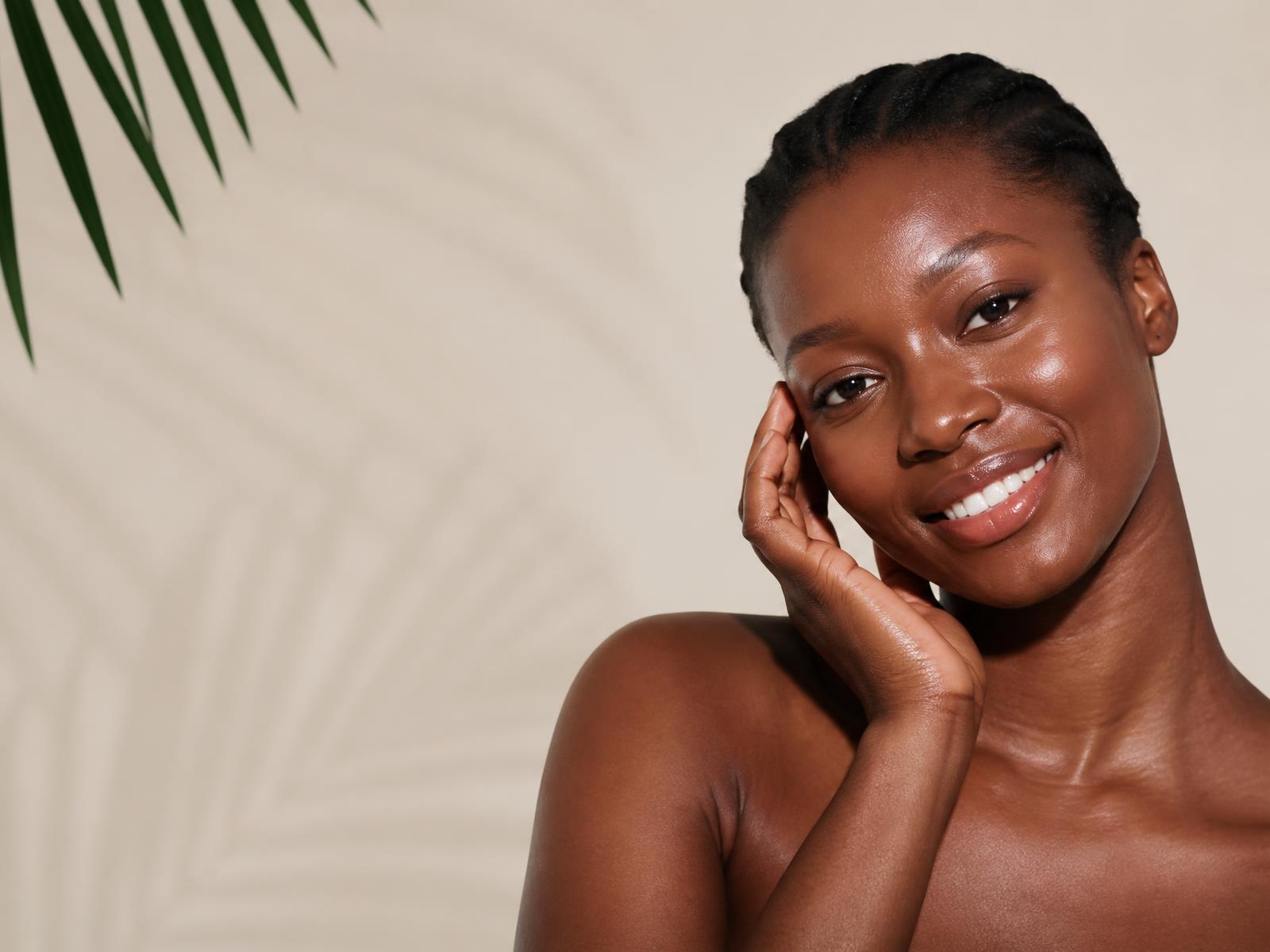 Hesco Merc skincare products arranged with fresh botanicals